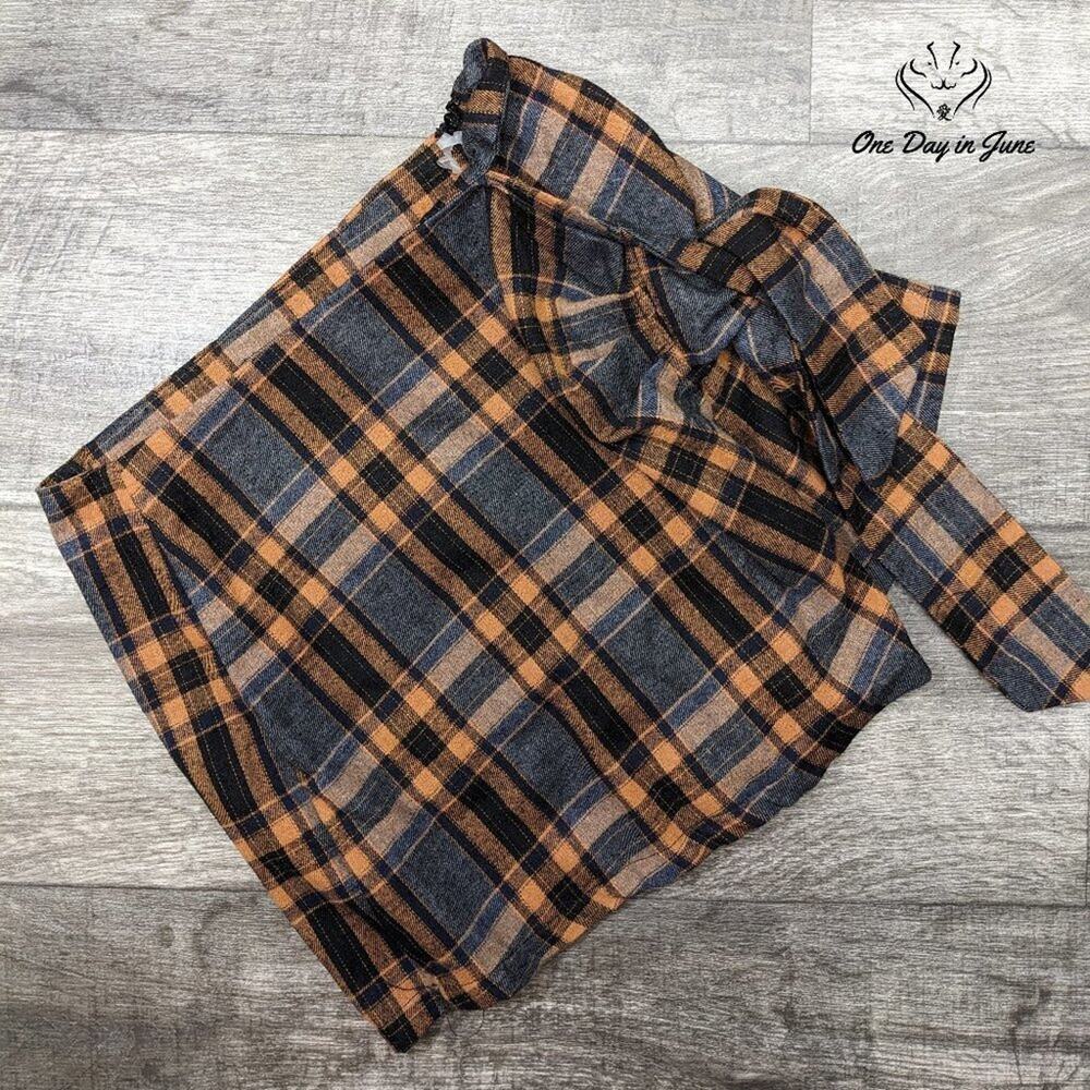 Blush BJ Plaid Tie Side Mini Shorts Size M